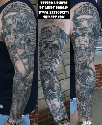 Comments: Another fun sleeve based on the USMC. All Silverback Ink.