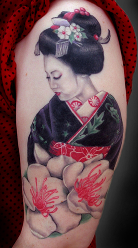 Tattoos Flower Cherry Blossom tattoos Geisha click to view large image