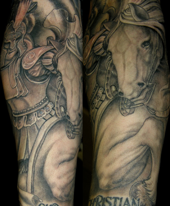 Looking for unique Black and Gray tattoos Tattoos? st george and horse