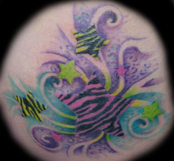 star. star tattoo. zebra print. Amy Nicholls - Zebra Star (Final)