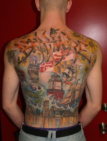 John Garancheski III - Baltimore, Maryland Themed Back Tattoo