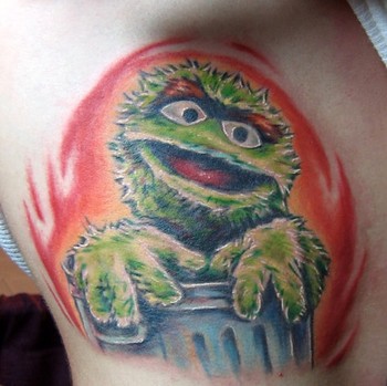 Evan Olin - Oscar the Grouch Tattoo Large Image