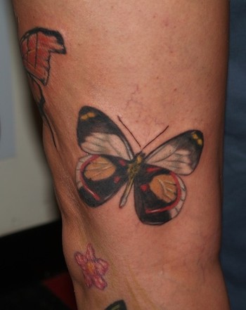 Placement: Leg Comments: Butterfly Leg Sleeve Tattoo Detail