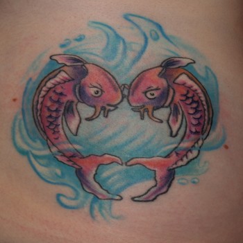 Heart Tattoo For Lower Back. Koi Fish Heart