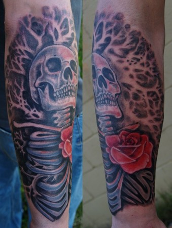John Garancheski III - Skeleton with Rose Tattoo