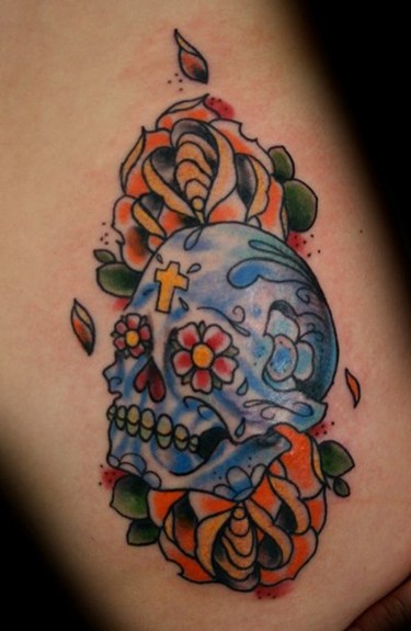 Rob Scheyder - Sugar Skull. Large Image. Keyword Galleries: Color Tattoos, 