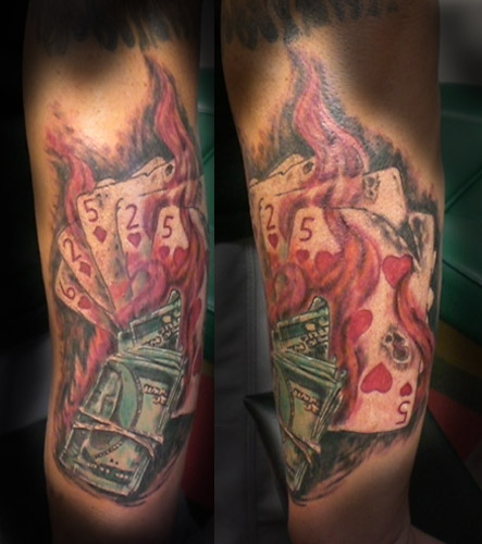 Ribbon dollar sign tattoo Tribal money symbol tattoo design.