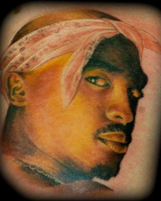 Tupac tattoosportrait of