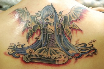 Bat and Angel Tattoos