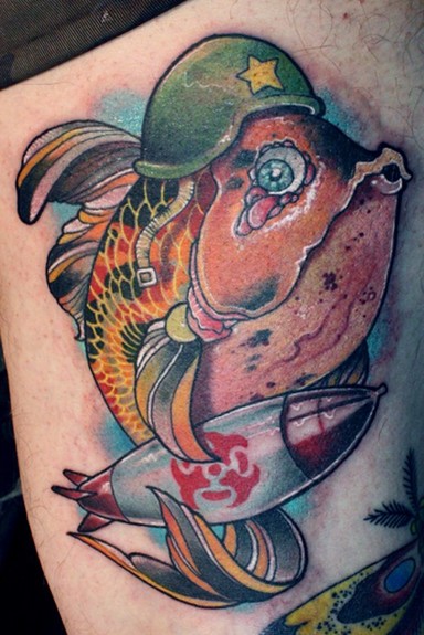 Gold fish tattoo