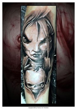 skull tattoo sleeves. Lee - Scratch Skull Tattoo