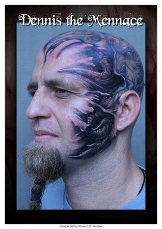 face tattoo. Tommy Lee - Full Face Tattoo