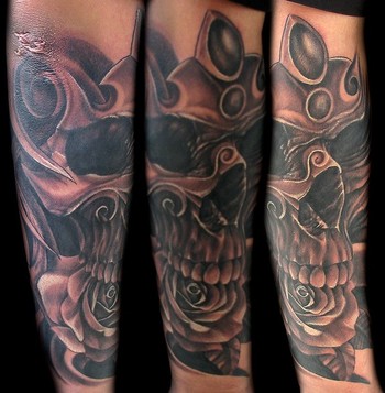 evil skull tattoo. Skull tattoos,