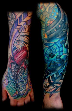 Mike Cole Technological Skull Sleeve Keyword Galleries Color Tattoos 
