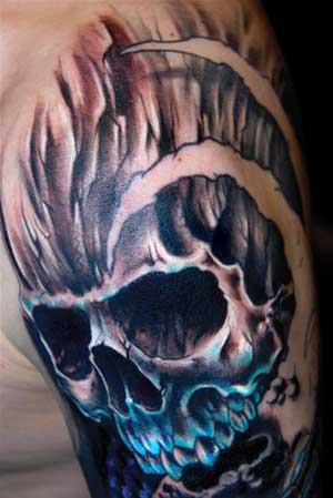 Skull Tattoos Arm. Asian Dragon Tattoos