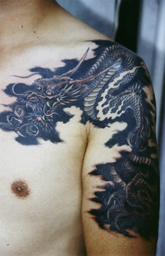 Looking for unique Black and Gray Tattoos Dark Black and grey dragon