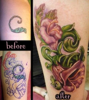 Comments: Coverup tattoo on a very old friend. Wanted to do filigree, 