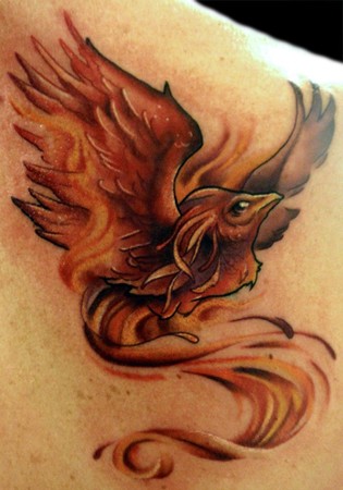 Comments: Another phoenix tattoo! I definitely like doing phoenixes (phoenii 