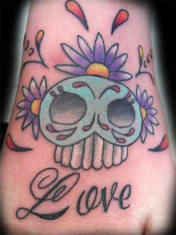 Women Foot Skull Tattoos Picture 7