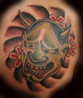 hannya mask tattoo. Tattoos Custom. Hannya Mask