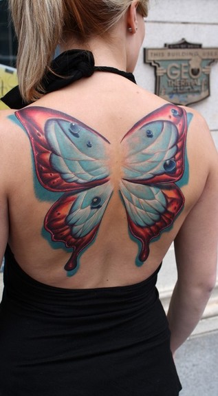 Ty McEwen - butterfly wings. Large Image. Keyword Galleries: Color Tattoos, 