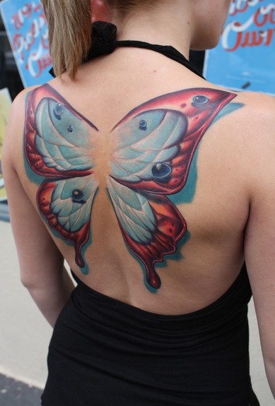 Ty McEwen - butterfly wings. Large Image. Keyword Galleries: Color Tattoos, 