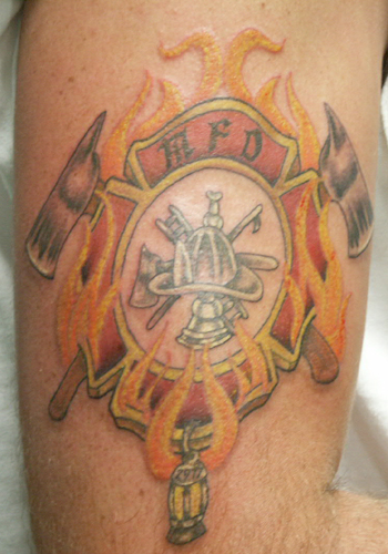 Comments FireFighter fire sheild arm tattoo