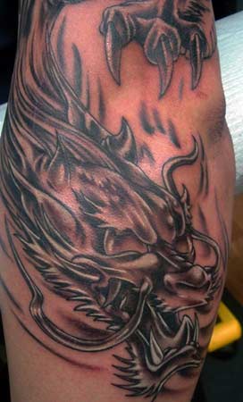 Keyword Galleries: Black and Gray Tattoos, Fantasy Tattoos, Fantasy Dragon 