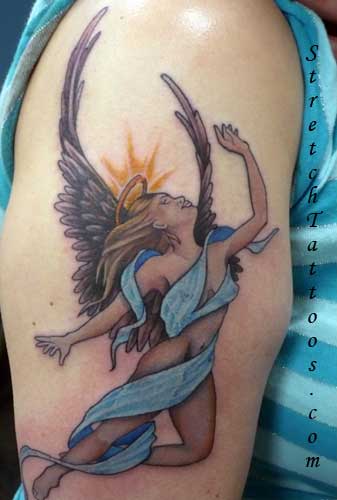 tattoos for men on forearm. Angel tattoos on men might