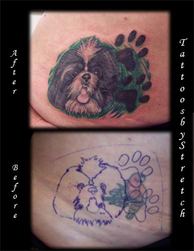 < previous | next > Looking for unique Tattoos? Dog Coverup