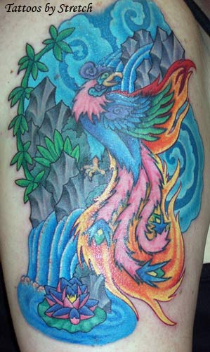 A fênix oriental tatuagem tradicional ,Phoenix Tattoo by Pablo Dellic