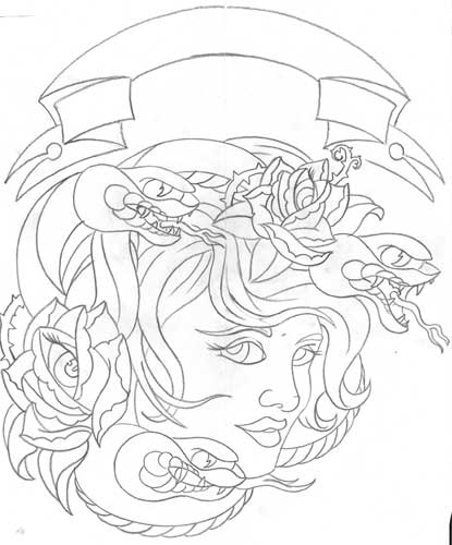 Stretch Medusa Sketch Large Image Leave Comment