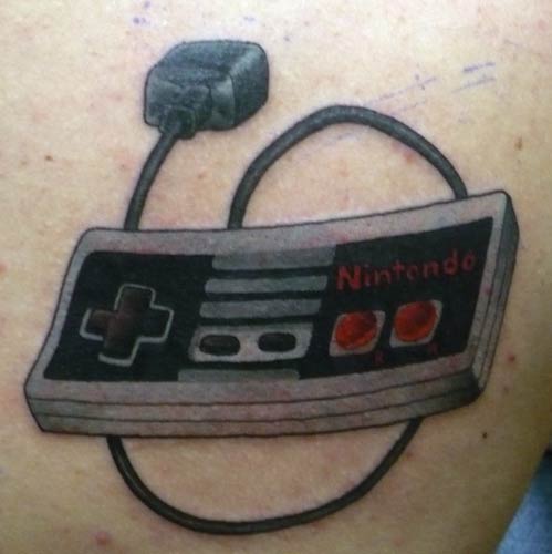 Stretch Nintendo Contoller Tattoo Large Image Leave Comment