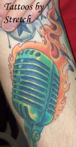 oldschool tattoo. Stretch - Oldschool Microphone