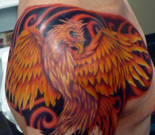< previous | next > Looking for unique Tattoos? Phoenix Half Sleeve
