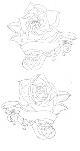 Stretch Rose Banner Sketch Large Image Leave Comment