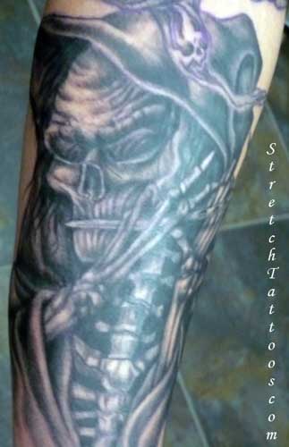 Keyword Galleries Black and Gray Tattoos Evil Tattoos Skull Tattoos