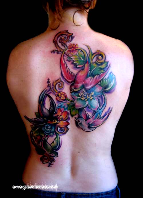 I then added abstract flowers and filigree Keyword Galleries Color Tattoos