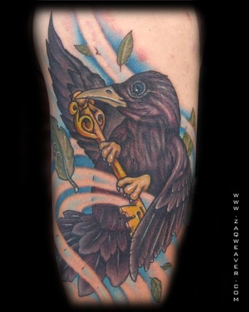 Looking for unique Zaq Weaver Tattoos Crow with Key