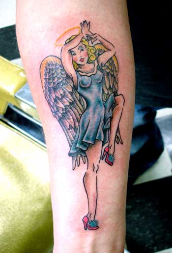 pin up angel tattoo