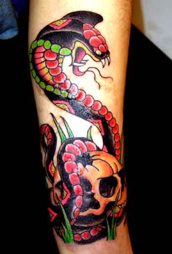 Best Japanese Cobra Tattoo Design on Arm She was also depicted on the walls