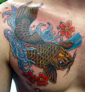 Comments Classic colorful Koi fish carp tattoo This guy came to the shop 