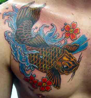 Comments Classic colorful Koi fish carp tattoo This guy came to the shop