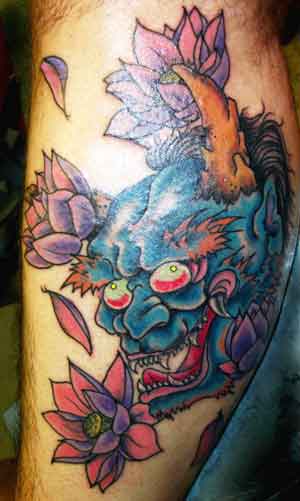 oni tattoos. Alex Sherker - Oni and Lotus