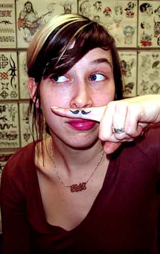 The old school traditional moustache gag tattoo You are looking at what is