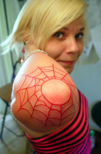 Beautiful 3D Spider Tattoo for Women