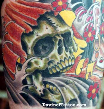 Tattoos Mike Rubendall Oriental Skull click to view large image