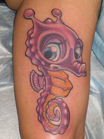 Jime Litwalk - seahorse. Large Image. Keyword Galleries: Color Tattoos, 