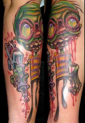 Jime Litwalk - Zombie with Tat Gun. Keyword Galleries: Color Tattoos,