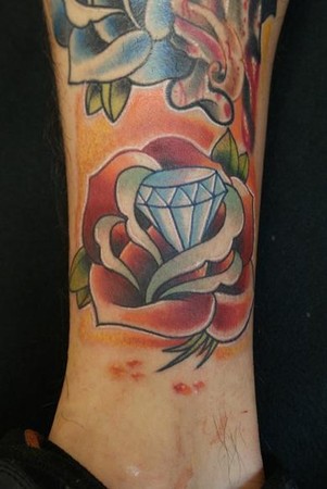 Diamond Tattoos on Diamond Rose   Tattoos